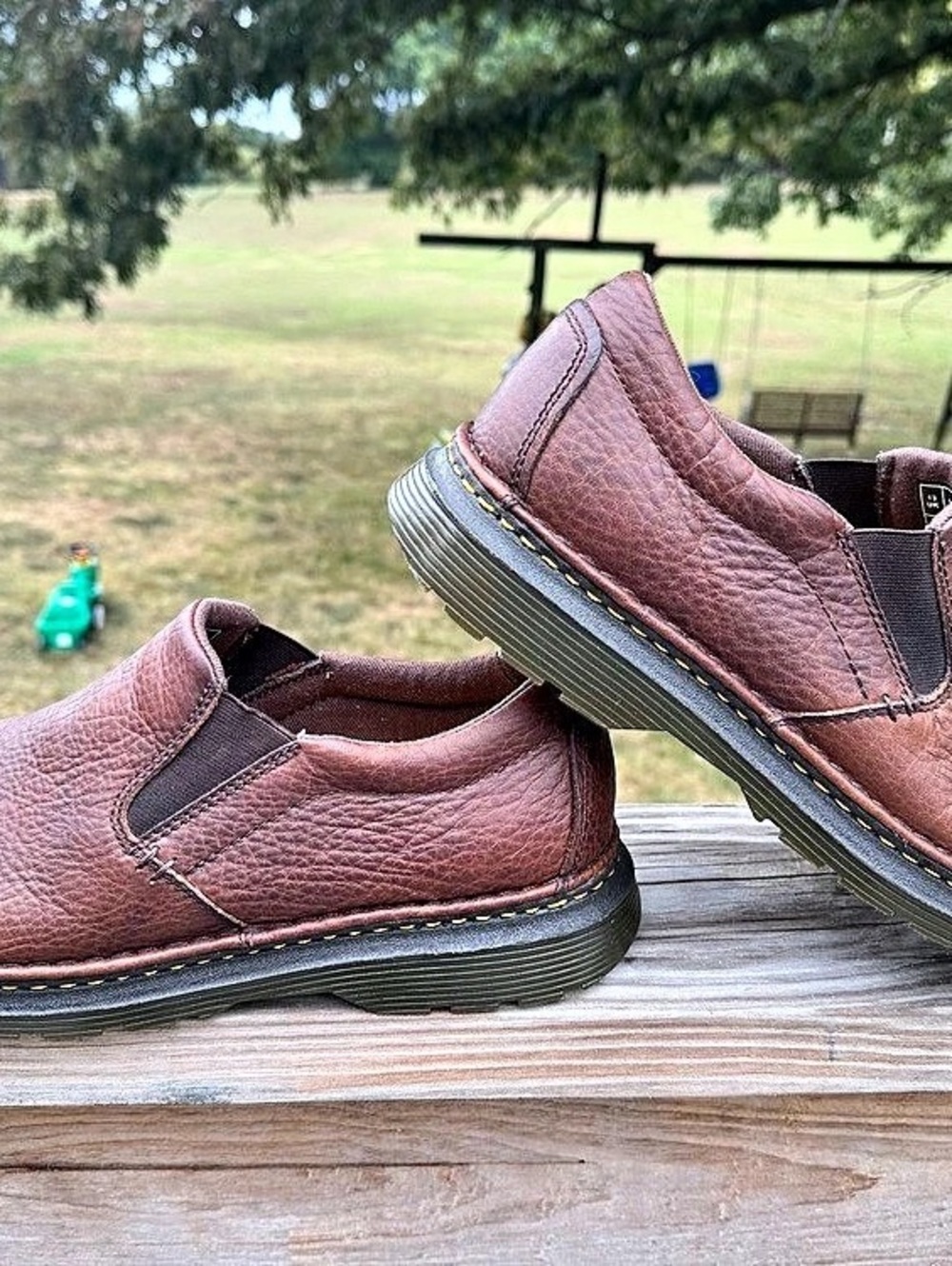 Dr. Martens Icon 2216 Slip-On Shoe Brown Leather Slip-On Shoe US 14